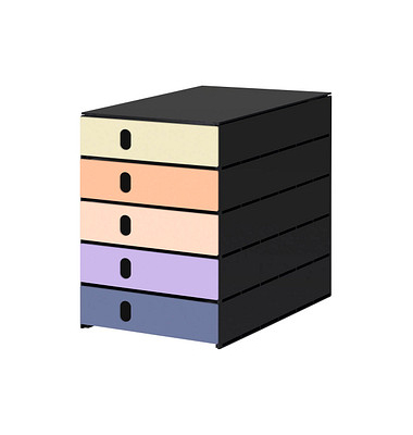 styro Schubladenbox styroval pro Emotions Sonnenaufgang gelb, orange, rosa, lila DIN C4 mit 5 Schubladen styro Schubladenbox styroval pro Emotions Sonnenaufgang gelb, orange, rosa, lila DIN C4 mit 5 Schubladen