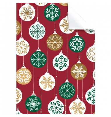 Geschenkpapierzuschnitte Weihnachten 2513589920, Weihnachtskugeln, 50cm x 70cm, mehrfarbig