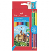 Farbstifte-Set ECO 12+3 Bicolor, 110312, 12-farbig sortiert, sechskant, Packung