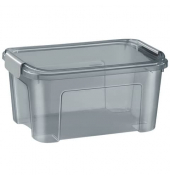 Aufbewahrungsbox Shadow 2345030061, 13 Liter, außen 27,7x38,9x19,5cm, PP (ausser Clipverschlüsse) 100% recyclebar transparent/gr