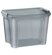 Aufbewahrungsbox Shadow 2345040061, 18 Liter, außen 27,7x38,9x28,5cm, PP (ausser Clipverschlüsse) 100% recyclebar transparent/gr
