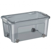 Aufbewahrungsbox Shadow 2356560061, 43 Liter, mit Deckel, au&szlig;en 59,3x38x29cm, PP (ausser Clipverschl&uuml;sse) 100% recyclebar transp