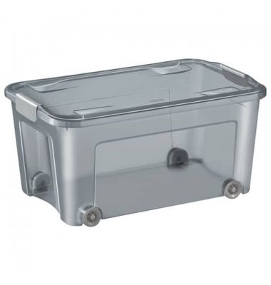 Aufbewahrungsbox Shadow 2356560061, 43 Liter, mit Deckel, au&szlig;en 593x380x290mm, PP (ausser Clipverschl&uuml;sse) 100% recyclebar trans