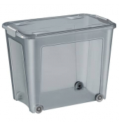 Aufbewahrungsbox Shadow 2356570061, 67 Liter, außen 38x59,3x47cm, PP (ausser Clipverschlüsse) 100% recyclebar transparent/grau