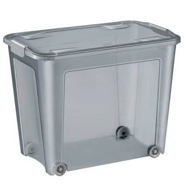 Aufbewahrungsbox Shadow 2356570061, 67 Liter, mit Deckel, au&szlig;en 59,3x38x47cm, PP (ausser Clipverschl&uuml;sse) 100% recyclebar transp