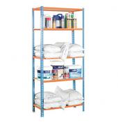 Simon Rack Schwerlastregal KIT MADERCLICK PLUS 5/400 orange, blau 100,0 x 40,0 x 200,0 cm