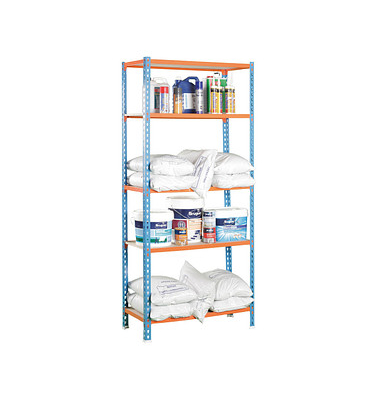Simon Rack Schwerlastregal KIT MADERCLICK PLUS 5/400 orange, blau 100,0 x 40,0 x 200,0 cm