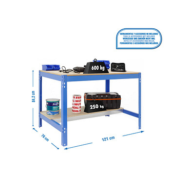 Simon Rack Werkbank KIT SIMONWORK BT0 1200 blau 120,0 x 76,0 cm
