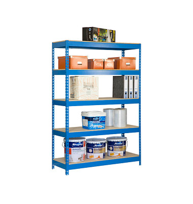 Simon Rack Schwerlastregal KIT BRICOFORTE 1006-5 CHIPBOARD blau 100,0 x 60,0 x 200,0 cm