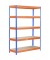 Simon Rack Schwerlastregal KIT BRICOFORTE 1204-5 CHIPBOARD orange, blau 120,0 x 45,0 x 200,0 cm