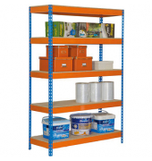 Simon Rack Schwerlastregal KIT BRICOFORTE 1006-5 CHIPBOARD orange, blau 100,0 x 60,0 x 200,0 cm