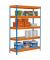 Simon Rack Schwerlastregal KIT BRICOFORTE 1006-5 CHIPBOARD orange, blau 100,0 x 60,0 x 200,0 cm