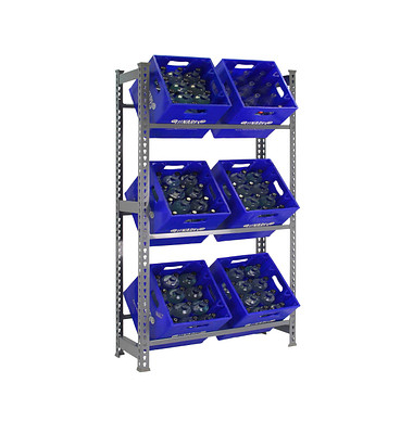 Simon Rack Schwerlastregal KIT SIMONBOTTLE 3 GRIS grau 80,0 x 30,0 x 180,0 cm