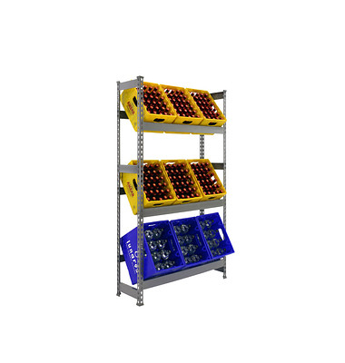 Simon Rack Schwerlastregal KIT SIMONBOTTLE 3 GRIS grau 100,0 x 30,0 x 180,0 cm