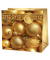 Geschenktasche 222-501TQ Kugeln, Weihnachten, Kordelband mit Geschenkanhänger, goldene Kugeln, 15cm x 14,5cm