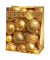 Geschenktasche 222-501TL Kugeln, Weihnachten, Kordelband mit Geschenkanhänger, goldene Kugeln, 26,7cm x 33cm