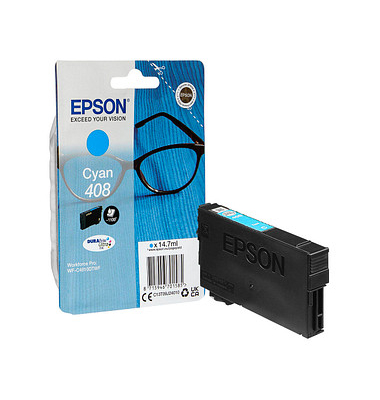 Druckerpatrone 408/T09J2 C13T09J24010 (kompatibel zu Epson 408), cyan, ca. 1100 Seiten