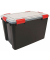 Aufbewahrungsbox AT-LD BkR/C/D.Red 6191, außen 29x59x38cm, Polypropylen schwarz/transparent/rot