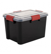 Aufbewahrungsbox AT-SD BkR/C/D.Red 6189, außen 29x39x26cm, Polypropylen schwarz/transparent/rot