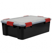 Aufbewahrungsbox AT-LS BkR/C/D.Red 6376, außen 29x39x19,1cm, Polypropylen schwarz/transparent/rot