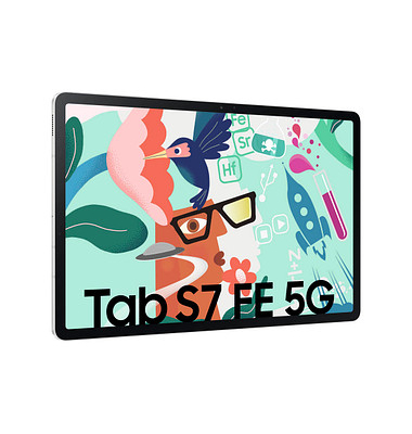 SAMSUNG Galaxy Tab S7 FE 5G Tablet 31,5 cm (12,4 Zoll) 64 GB mystik silber