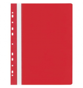 Schnellhefter Multiloch 1704001-04, A4, rot, Polyvinylchlorid (PVC), 80g, Vorderdeckel transparent