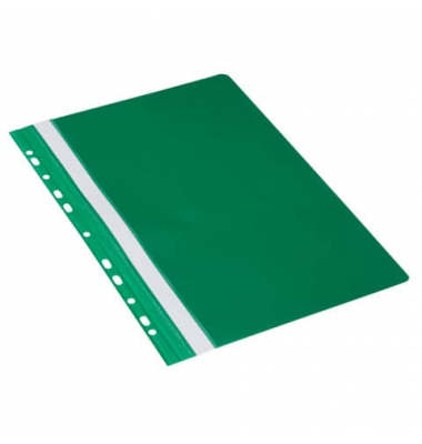 Schnellhefter Multiloch 1704001-06, A4, gr&uuml;n, Polyvinylchlorid (PVC), 80g, Vorderdeckel transparent