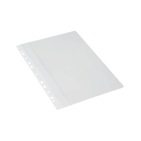 10 Stück Donau Schnellhefter Multiloch 1704001-09, A4, weiß, Polyvinylchlorid (PVC), Vorderdeckel transparent 9003106568734 Donau