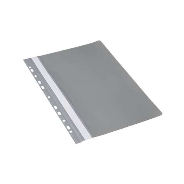 10 Stück Donau Schnellhefter Multiloch 1704001-13, A4, grau, Polyvinylchlorid (PVC), Vorderdeckel transparent 9003106568857 Donau