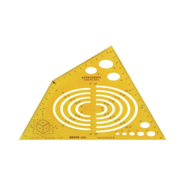 9003182050888 - Schablone Axonograph Isometric Seitenverhältnis 111 Ellipsen