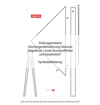 Kunststofftafel Wandtafel-Set, mit Geometriedreieck 1552W, AR1985W