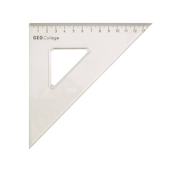10 x Aristo Zeichendreieck Geocollege Polystyrol 45 Grad 200mm transpa
