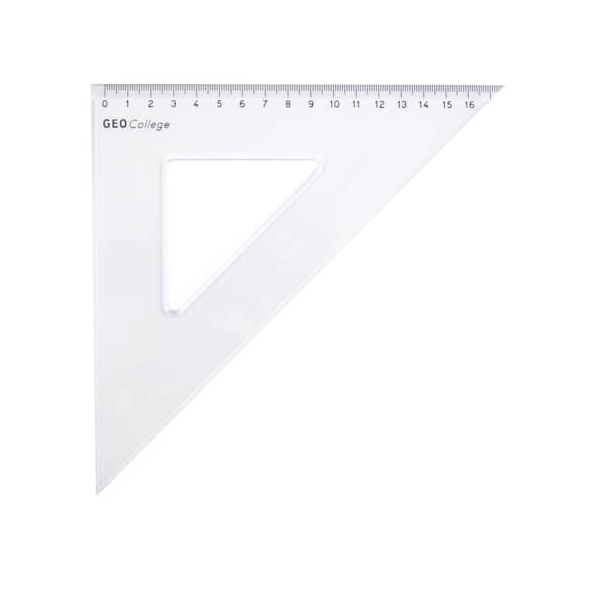10 x Aristo Zeichendreieck Geocollege Polystyrol 45 Grad 260mm transpa