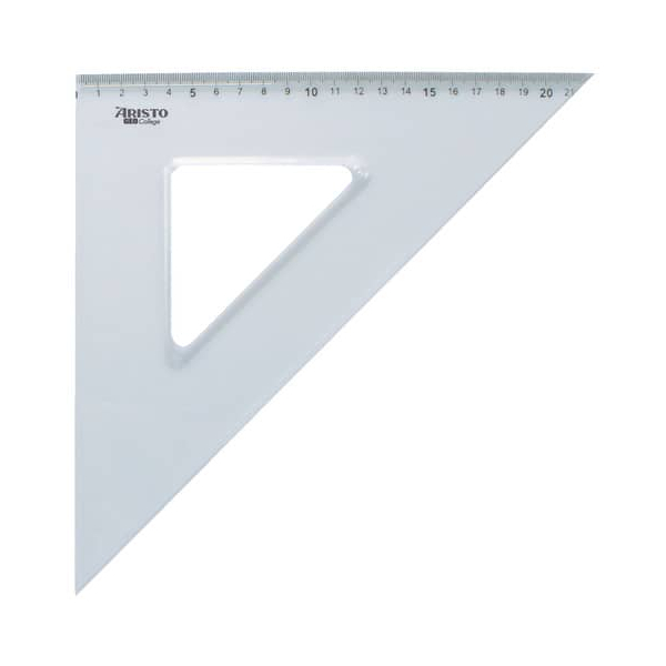 10 x Aristo Zeichendreieck Geocollege Polystyrol 45 Grad 300mm transpa