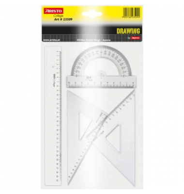 Zeichenger&auml;te-Set College Geometrie Set 4 tlg., mit Lineal 30 cm AR23509