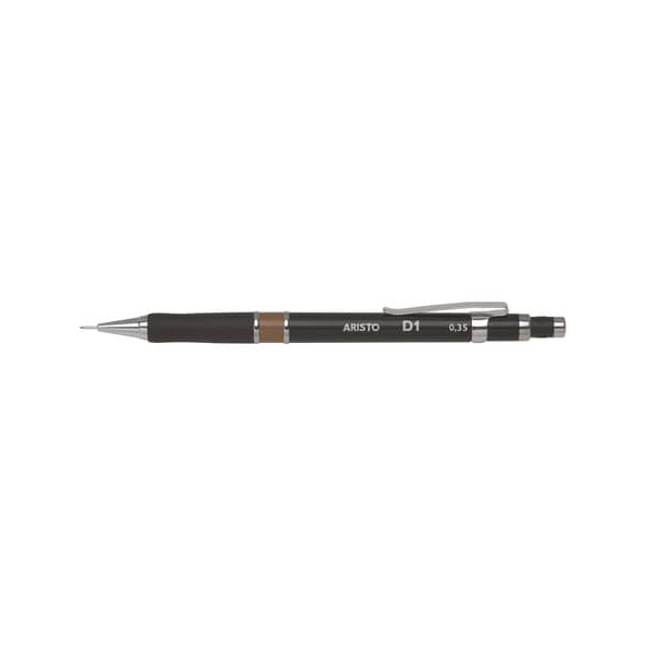 10 Stück Aristo Druckbleistift Feinminenstift D1 schwarz 0.35, AH82503, Härte HB, 0,35mm, schwarz, mit Radiergummi 9003182825035 Aristo