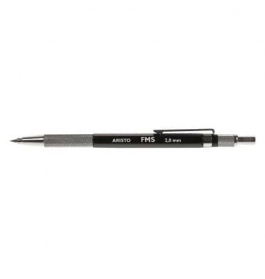 Druckbleistift Fallminenstift FMS 2 mm schwarz mit Minenspitzer, AH82850, schwarz, 2,0mm, HB