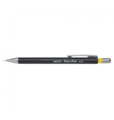 Druckbleistift Feinminenstift Geo-Pen 0.35 schwarz, AH85003, Härte HB, 0,35mm, schwarz, mit Radiergummi
