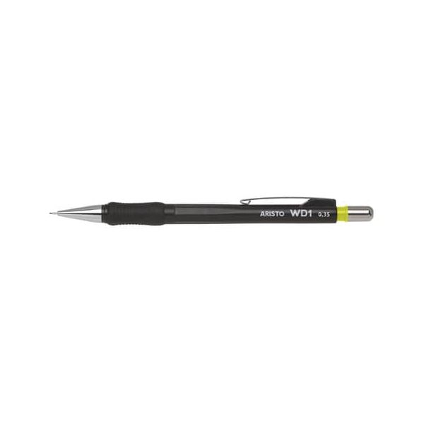 10 Stück Aristo Druckbleistift Feinminenstift WD1 0.35 schwarz, AH85103, Härte HB, 0,35mm, schwarz, mit Radiergummi 9003182851034 Aristo