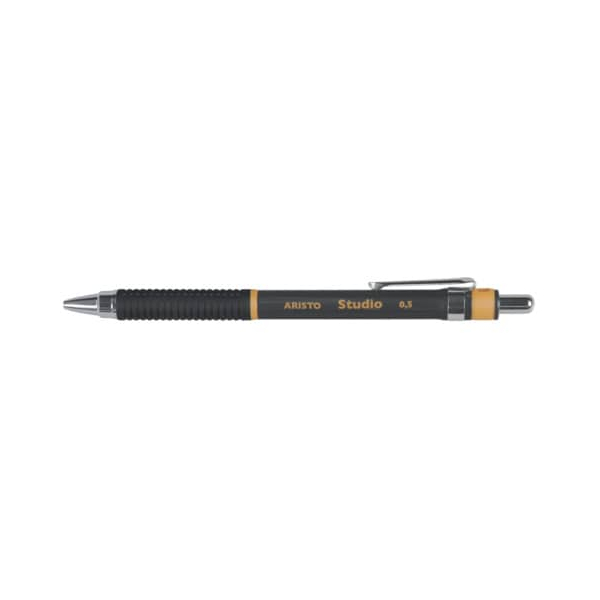 10 Stück Aristo Druckbleistift Feinminenstift Studio 0.50 schwarz, AR85704, Härte HB, 0,5mm, schwarz, mit Radiergummi 9003182857043 Aristo