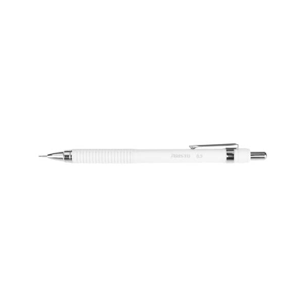 10 Stück Aristo Druckbleistift Feinminenstift Studio 0,50 weiß, AR85710, Härte HB, 0,5mm, weiß, mit Radiergummi 9003182857104 Aristo