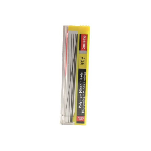 12 Stück Aristo Druckbleistiftminen Feinminen Hi-Polymer 0.3 2H, AH86338 9003182863389 Aristo