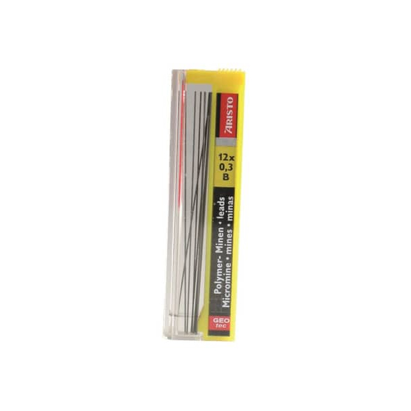 12 Stück Aristo Druckbleistiftminen Feinminen Hi-Polymer 0.3 B, AH86368 9003182863686 Aristo