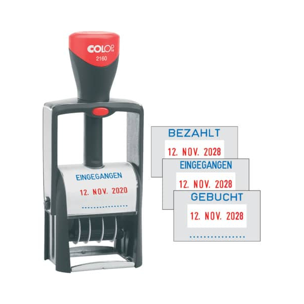 9004362408772 - - Datumstempel ® 2160 rl 41 x 24 mm (b x h) eingegangen bezahlt gebucht Journal 3 Druckzeilen blau rot