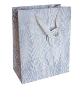 Geschenktasche 41292 beflockt, allgemein, Schleifenband mit Anhänger, beflockt, 18cm x 23cm
