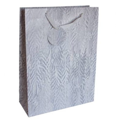 Geschenktasche 41294 beflockt, allgemein, Schleifenband mit Anhänger, beflockt, 30cm x 40cm