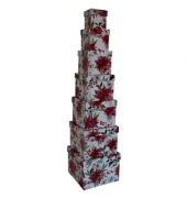 Weihnachtsgeschenkkarton Weihnachtsstern - 7 tlg., Würfel