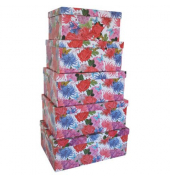 Geschenkkarton Blumen  - 5 tlg., hoch