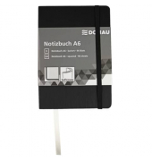 Notizbuch - A6, kariert, 192 Seiten, schwarz