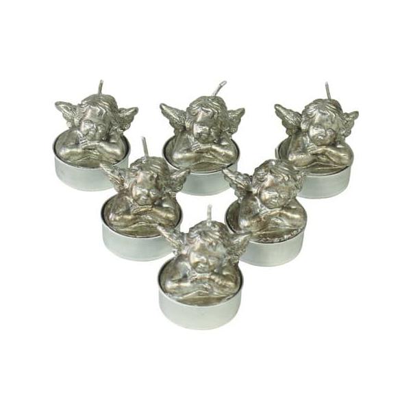 9004546441885 - Teelicht N23039-3010-10 Engel altsilber Ø 35mm ca 2 Stunden Brenndauer 9004546441885 PBS 6 Stück 9004546441885 - Teelicht N23039-3010-10 Engel altsilber Ø 35mm ca 2 Stunden Brenndauer 9004546441885 PBS 6 Stück